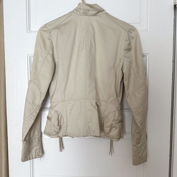 Banana Republic cream cotton Utility Biker Jacket Bomber SS04 - Picture 2 of 8